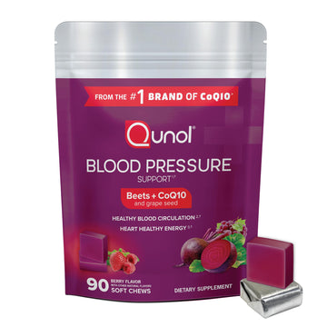 Qunol Beets Chews for Blood Pressure Support, 3 in 1 Beets + CoQ10 + Grape Seed Extract, - PrimeBioHealth - canada supplements