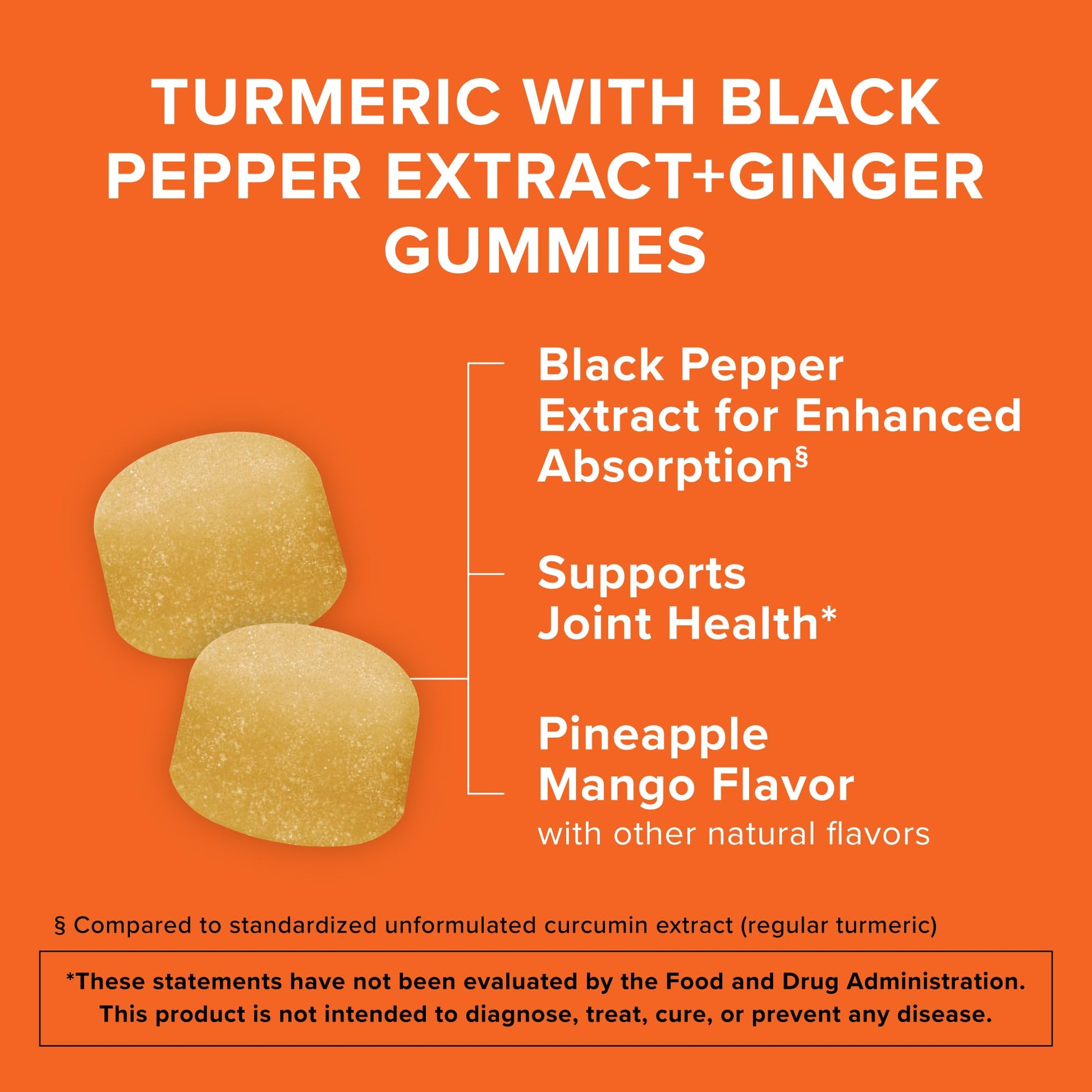 Qunol Turmeric and Ginger with Black Pepper Gummies, Turmeric Curcumin Supplement, Joint Health Support Gummy, 90ct Gummies - PrimeBioHealth - canada supplements