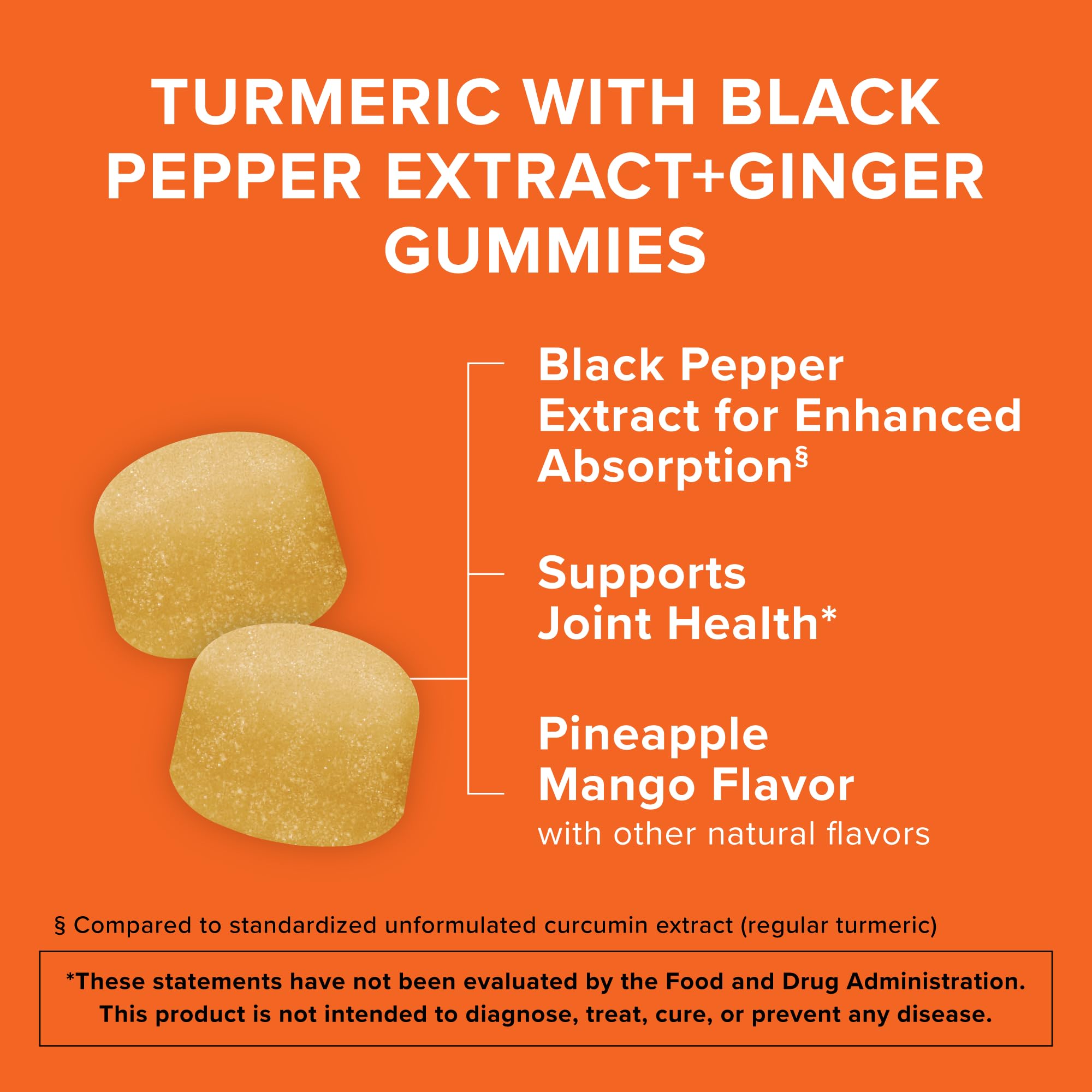 Qunol Turmeric and Ginger with Black Pepper Gummies, Turmeric Curcumin Supplement, Joint Health Support Gummy, 90ct Gummies - PrimeBioHealth - canada supplements
