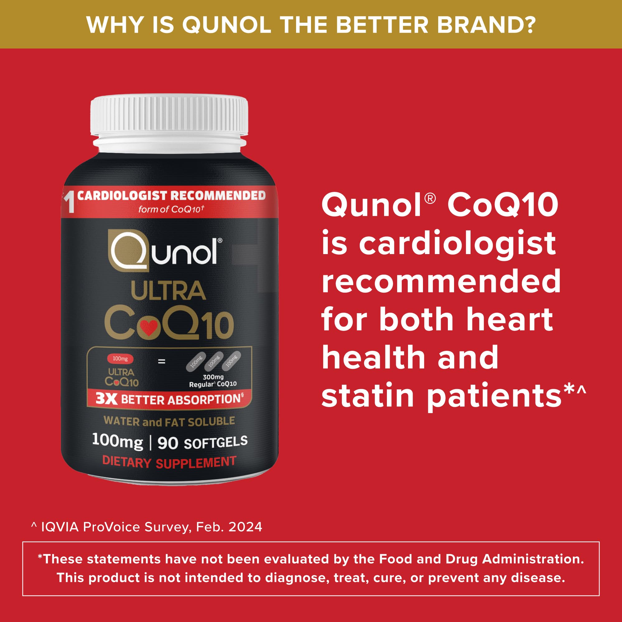 Qunol Ultra CoQ10 100mg Softgels- 3x Better Absorption, Antioxidant for Heart Health & Energy Production, Coenzyme Q10 Vitamins - PrimeBioHealth - canada supplements