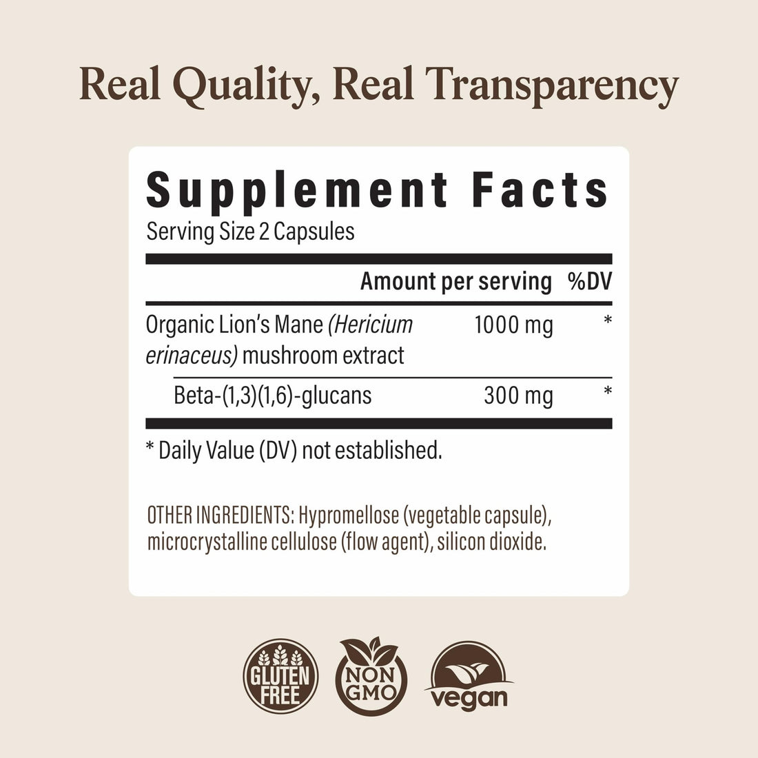 Real Mushrooms Lions Mane Mushroom Cognition (120 Capsules) Lions Mane Mushroom Powder Extract Capsules - PrimeBioHealth - canada supplements