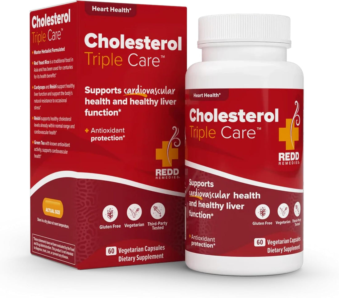 Redd Remedies, Cholesterol Triple Care, Supports Healthy Cholesterol Levels and Liver Function, 60 Vegetarian Capsules - PrimeBioHealth - canada supplements