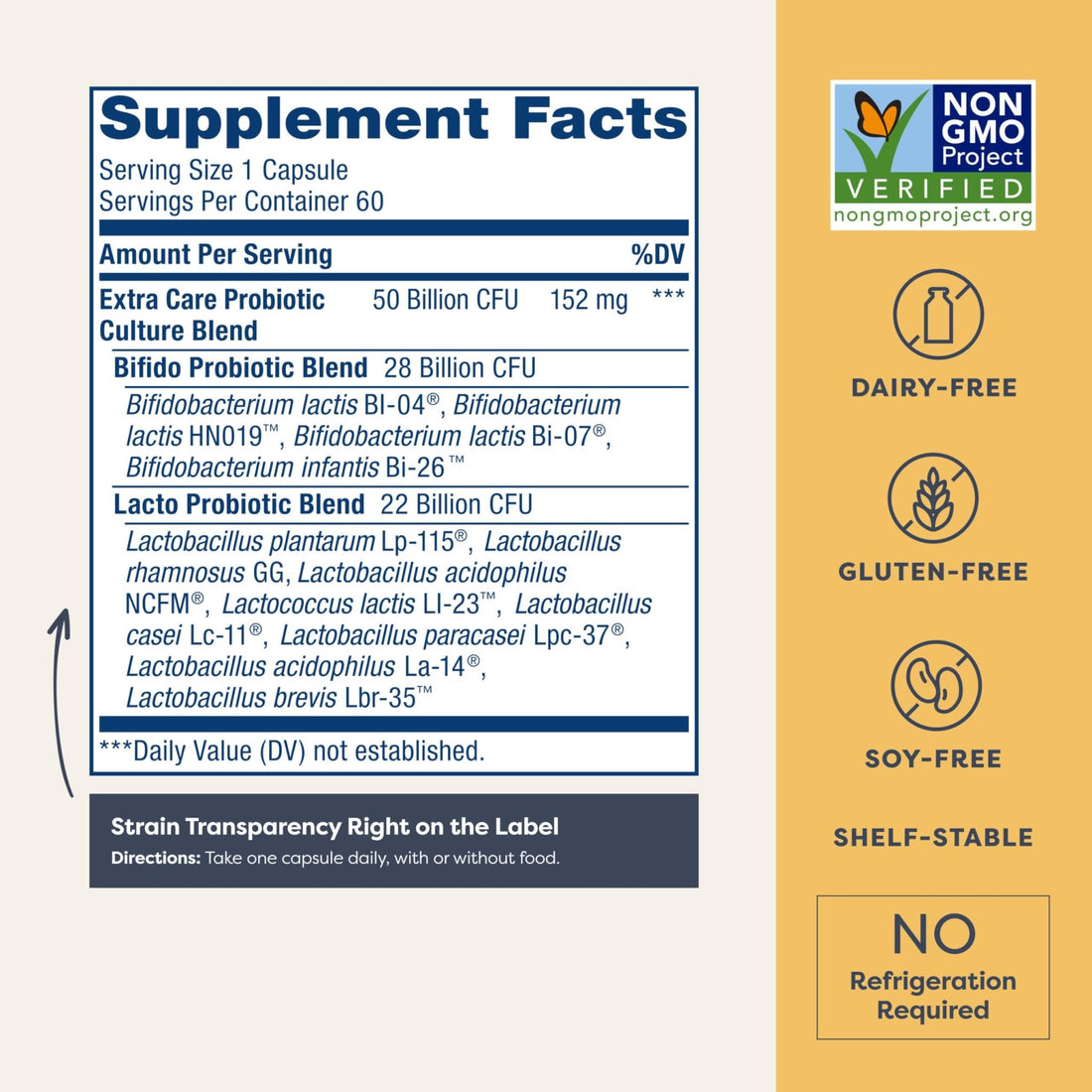 Renew Life Extra Care Digestive Probiotic Capsules, 50 Billion CFU Guaranteed, Daily Supplement Supports Immune, Digestive, Respiratory Health(1), L. Rhamnosus GG - PrimeBioHealth - canada supplements
