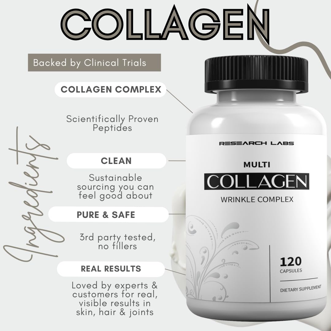 Research Labs 2 for 1 Promo 240 Collagen Pills - 6000 mg Per Day. Grass Fed Anti-Aging Support for Skin, Joints, Tendons, Bones, Hair and Nails. - PrimeBioHealth - canada supplements