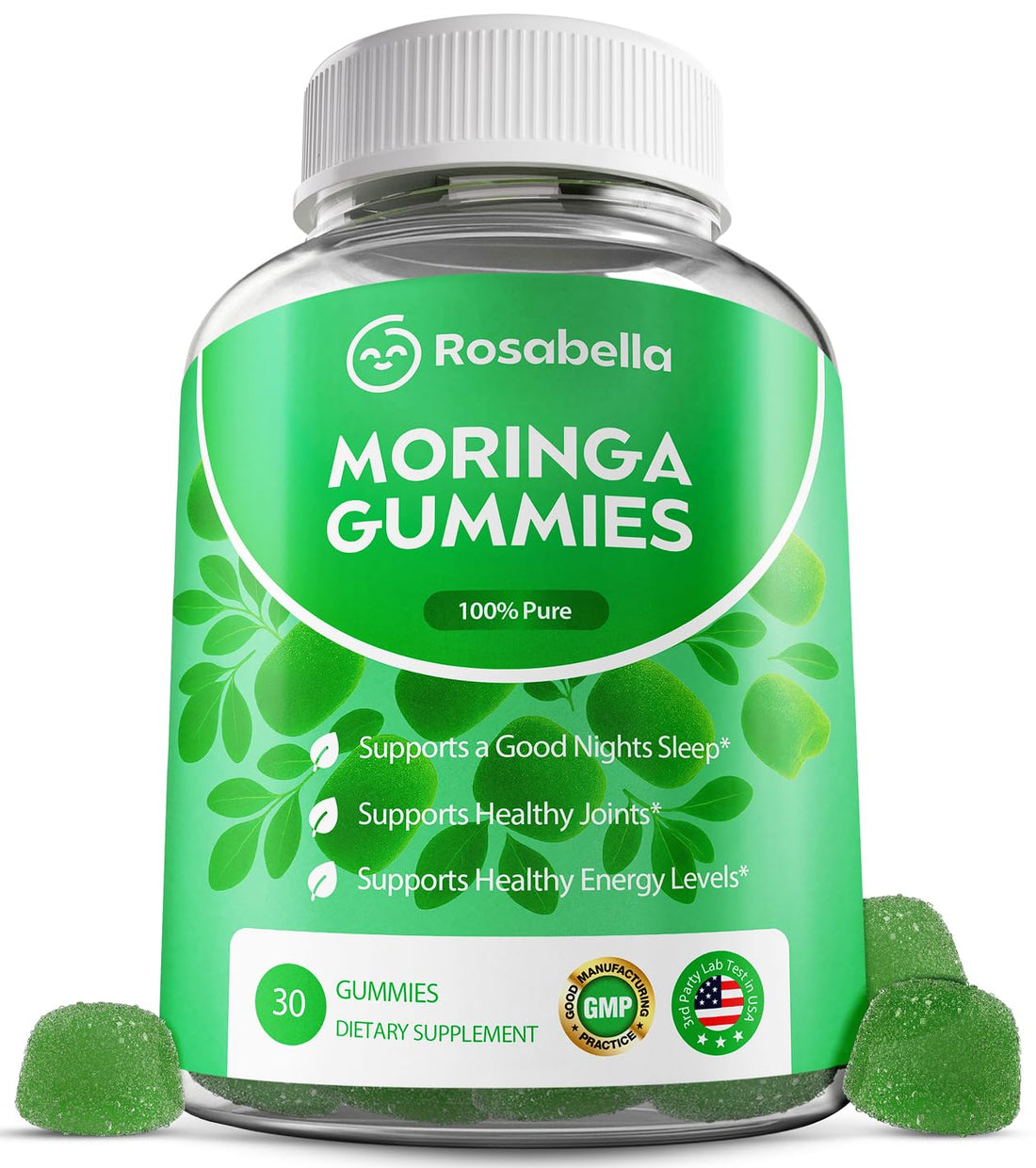 Rosabella Moringa Gummies – Moringa Leaf Extract 1000mg Equivalent Per Serving – Natural Energy & Balance – Non-GMO, Gluten-Free Superfood - PrimeBioHealth - canada supplements