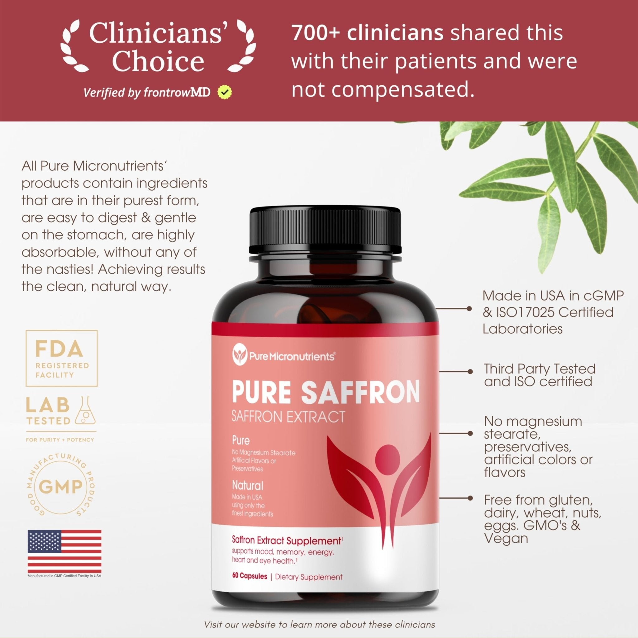 Saffron Supplements - 100% Pure Saffron Extract Capsules - Boost Energy & Mood, Support Eye & Heart Health - PrimeBioHealth - canada supplements