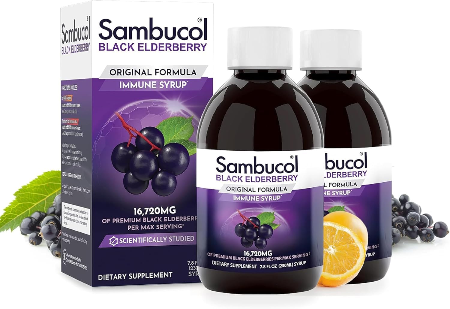 Sambucol Black Elderberry Syrup - Black Elderberry Liquid, Immune Support for Kids and Adults, High Antioxidants, Gluten Free - PrimeBioHealth - canada supplements