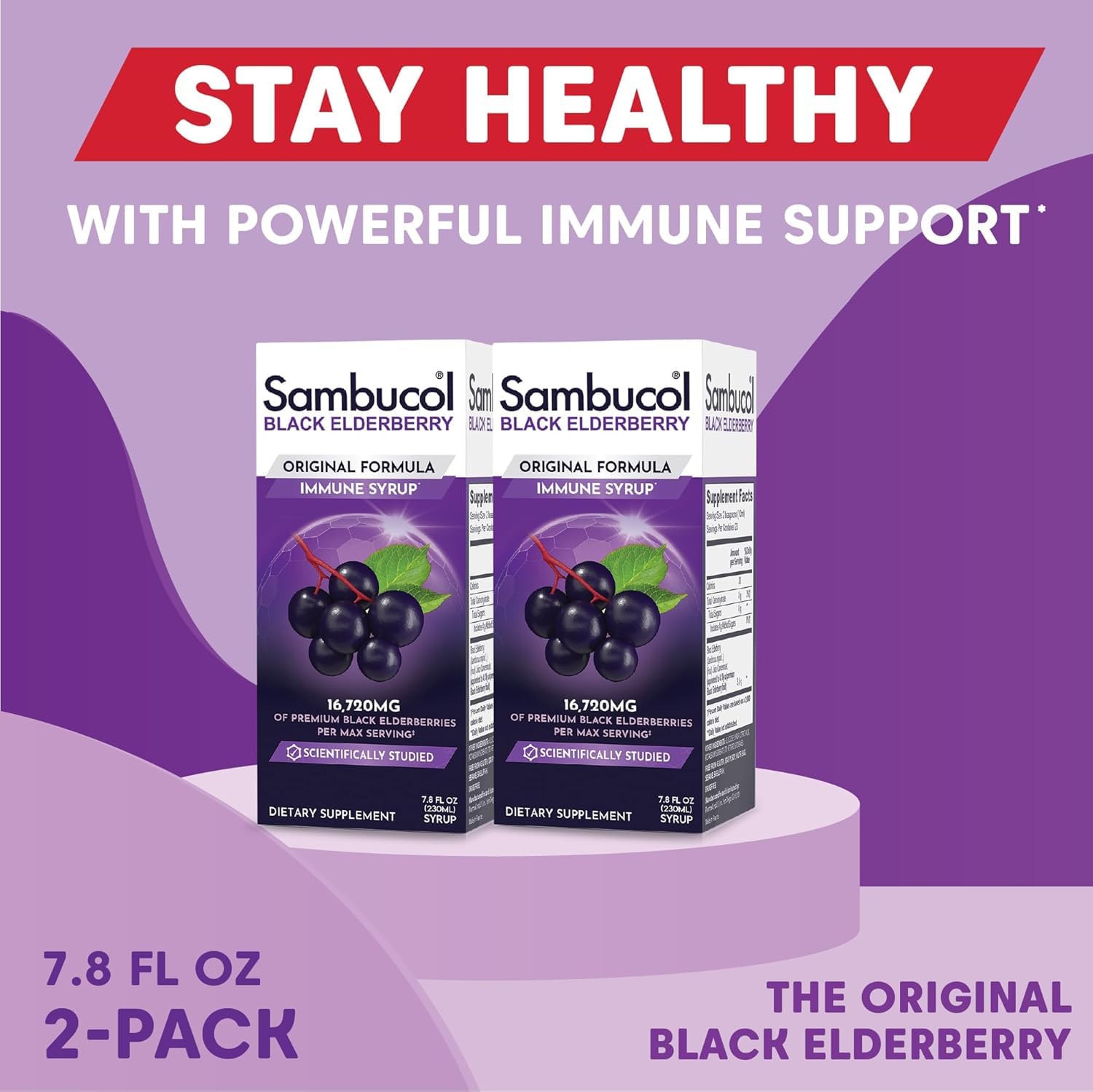Sambucol Black Elderberry Syrup - Black Elderberry Liquid, Immune Support for Kids and Adults, High Antioxidants, Gluten Free - PrimeBioHealth - canada supplements