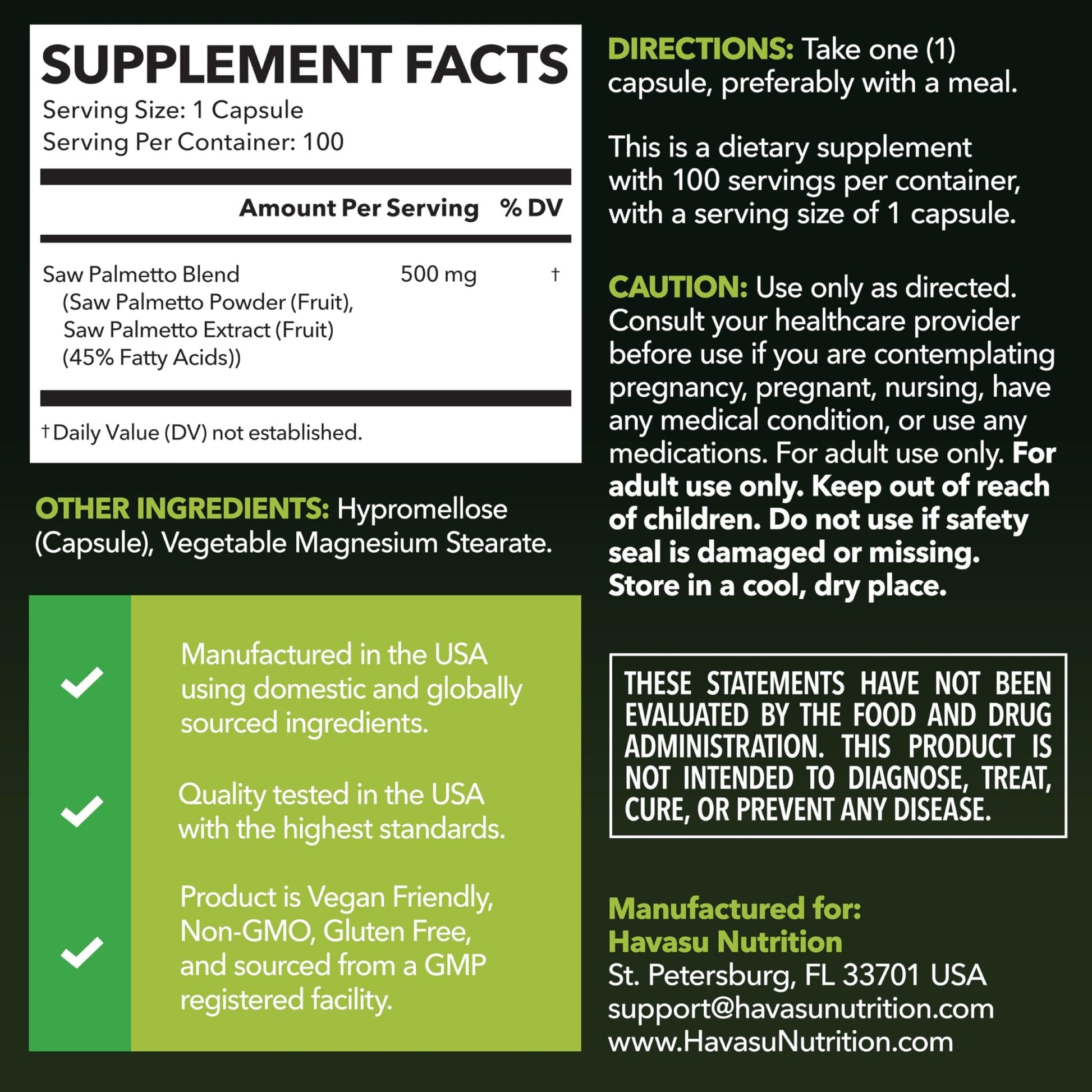 Saw Palmetto for Men Prostate Health Supplement to Promote Urinary Tract Function - 500mg Per Serving - 100 Count - DHT Blocker Hair Vitamin - PrimeBioHealth - canada supplements