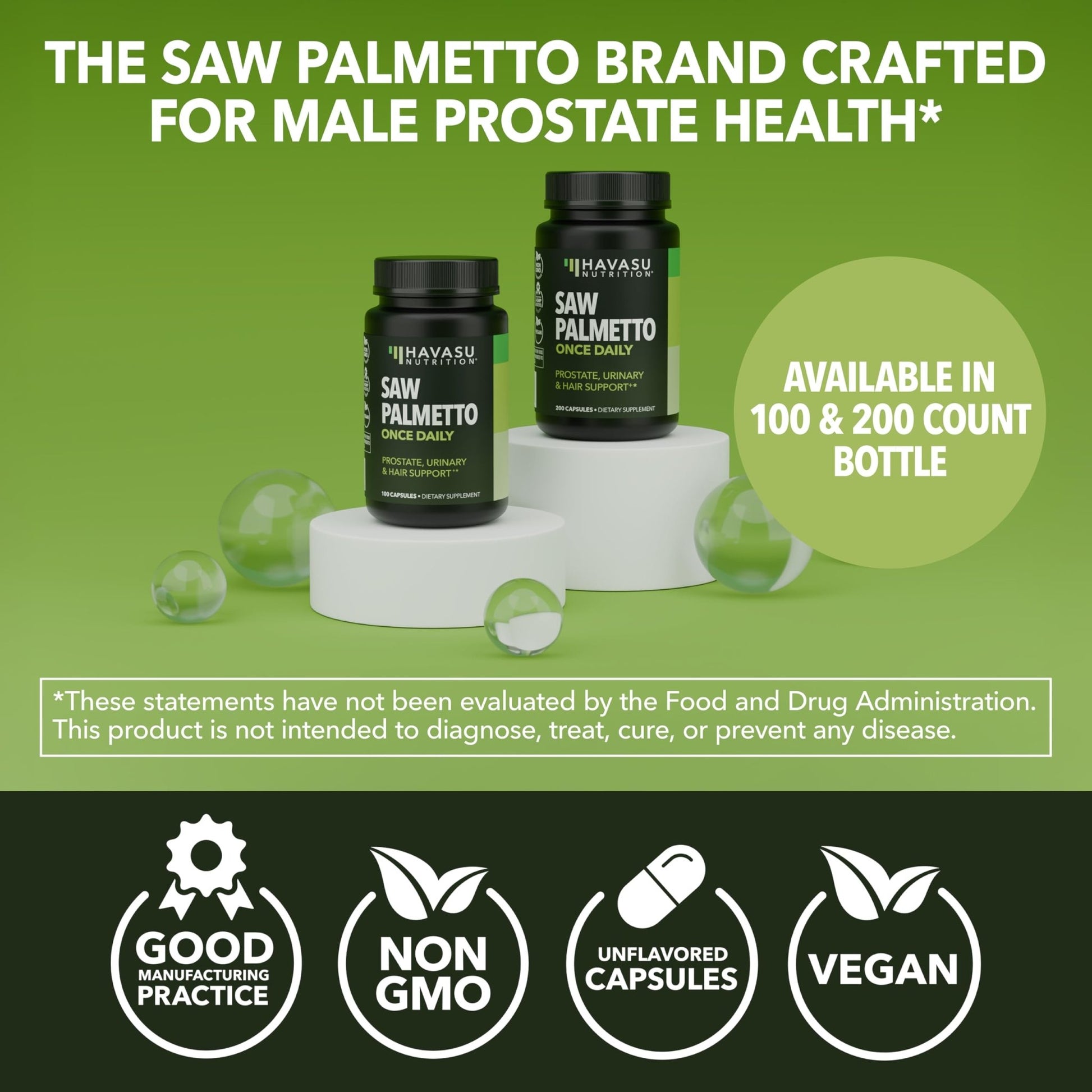 Saw Palmetto for Men Prostate Health Supplement to Promote Urinary Tract Function - 500mg Per Serving - 100 Count - DHT Blocker Hair Vitamin - PrimeBioHealth - canada supplements