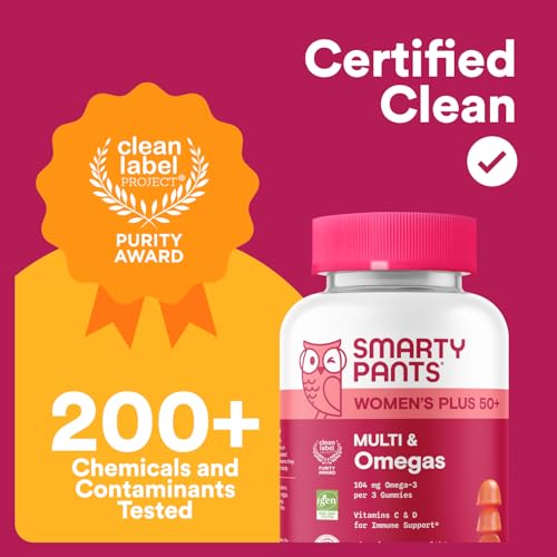 SmartyPants Multivitamin Gummy for Women 50 and Over, Omega 3 (DHA/EPA), Methylfolate, CoQ10, Vitamin D3, C, Vitamin B12, B6, A, K, Biotin - PrimeBioHealth - canada supplements
