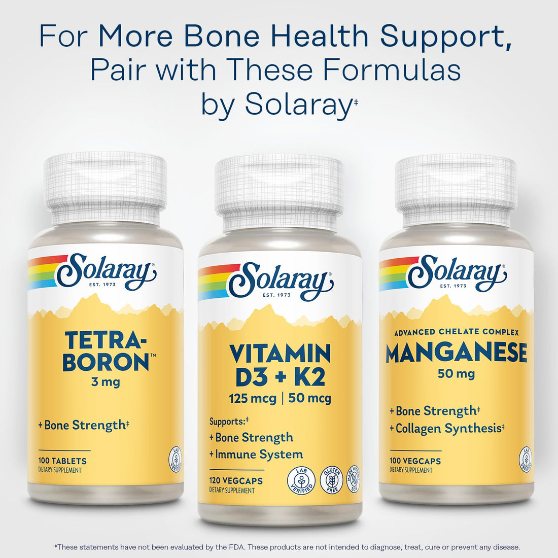 SOLARAY Vitamin D3 K2 - Bone Health and Immune Support Supplement - With 5000 IU Vitamin D as Vit D3 and 50 mcg Vitamin K2 as Menoquinone MK7, Made Without Soy - PrimeBioHealth - canada supplements