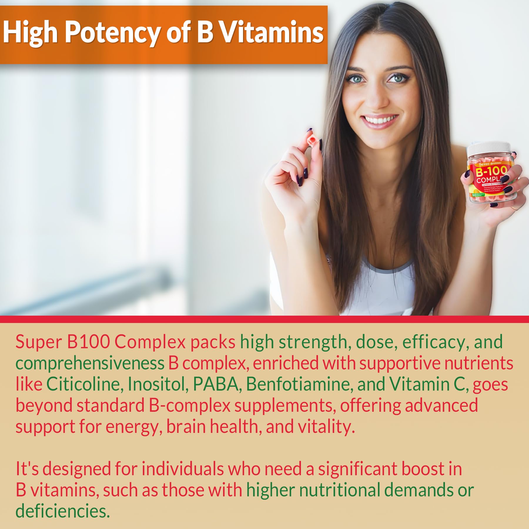 Super Vitamin B Complex Gummies - Methylated B Complex for Women & Men, All B Vitamins, Methyl B12, Methylfolate, Vitamin C, Choline, Inositol, PABA for Energy, Brain & Immune, 0g Sugar, Vegan, 60 Cts - PrimeBioHealth - canada supplements