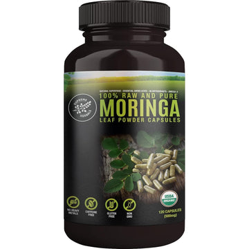 SUPREME HERBALS, 100% Raw and Pure Moringa Leaf Powder Capsules. Organic Certified Moringa Leaf. Natural Superfood with Essential Amino Acids - PrimeBioHealth - canada supplements