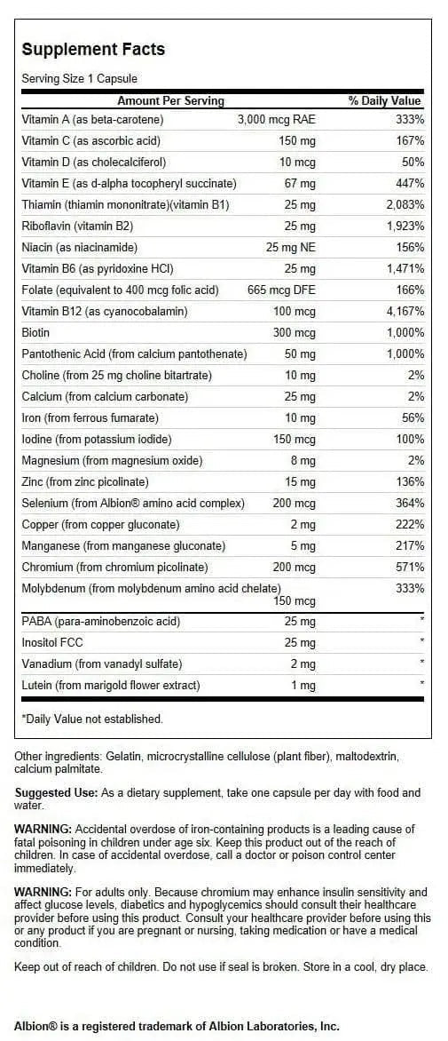 Swanson Active One Multivitamin with Iron 90 Capsules - PrimeBioHealth - canada supplements