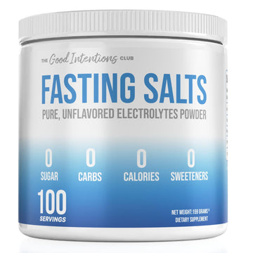 The Good Intentions Club Fasting Electrolytes - Unflavored Electrolyte Powder - 100 Servings - Fasting Salts - Fasting Supplement - Electrolytes for Fasting - PrimeBioHealth - canada supplements