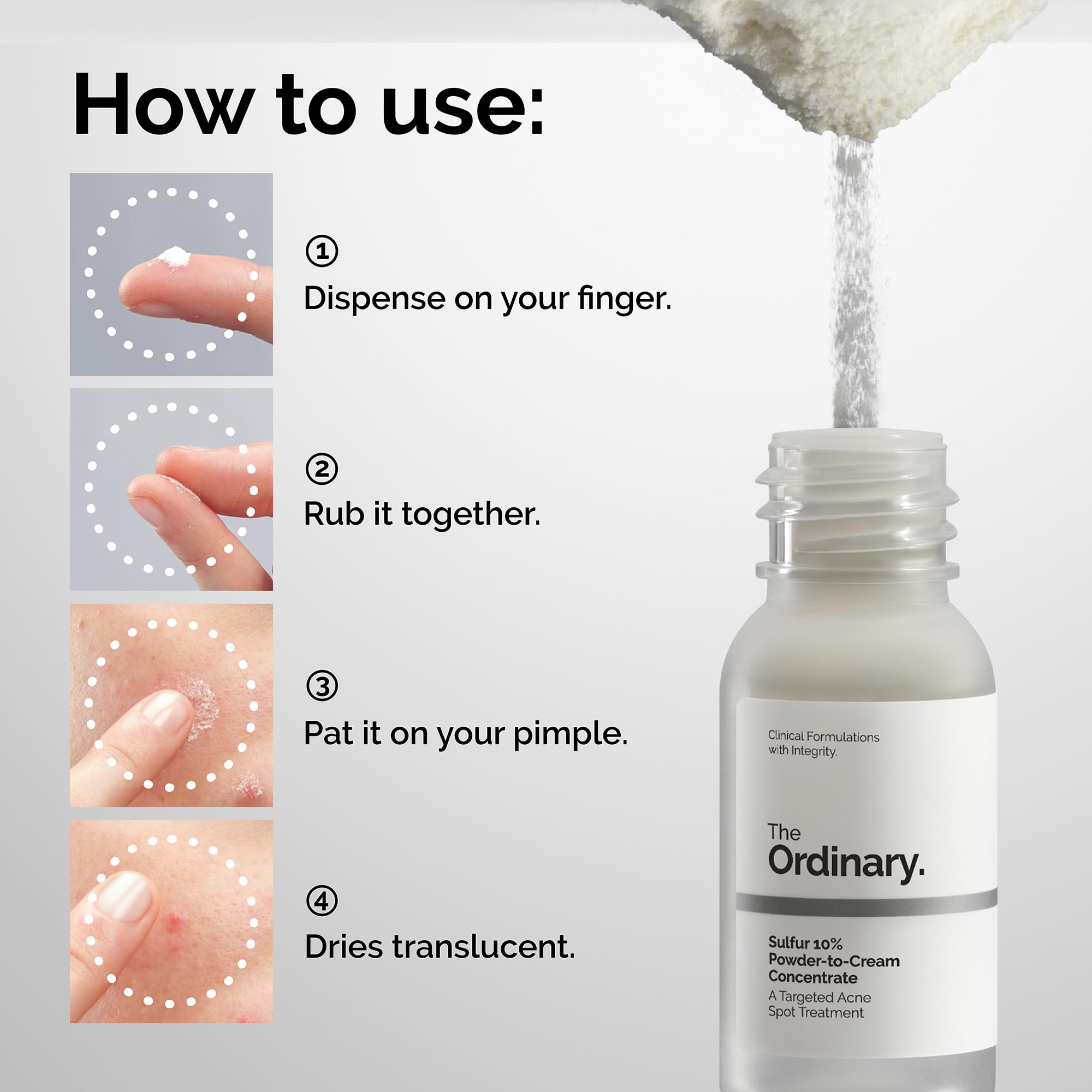 The Ordinary Sulfur 10% Powder-to-Cream Acne Spot Treatment Concentrate, Reduces Pimple Size and Zit Redness, 0.18 Oz - PrimeBioHealth - canada supplements