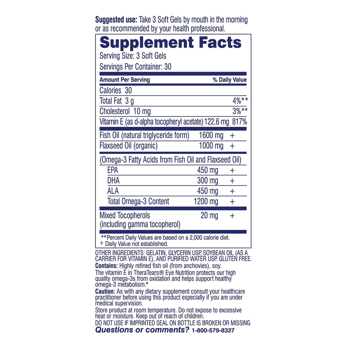 TheraTears Omega 3 Supplement, 1200mg, 90 ct (Pack of 1) - PrimeBioHealth - canada supplements