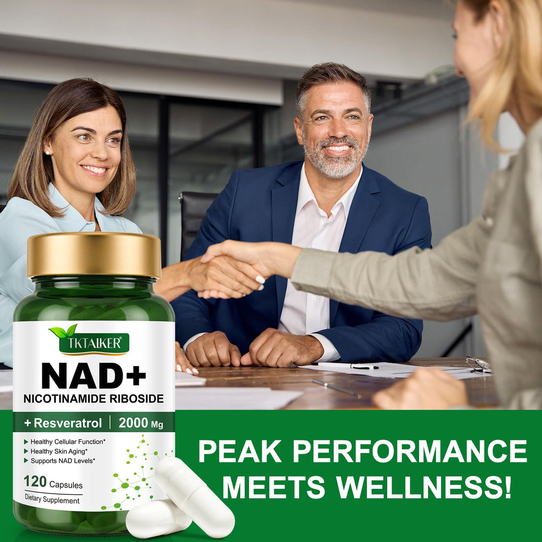TKTALKER NAD Supplement 2000 Mg - 120 Capsules True NAD & Resveratrol, NMN Alternative Liposomal NAD+ for Women & Men, Support Cellular Health - PrimeBioHealth - canada supplements