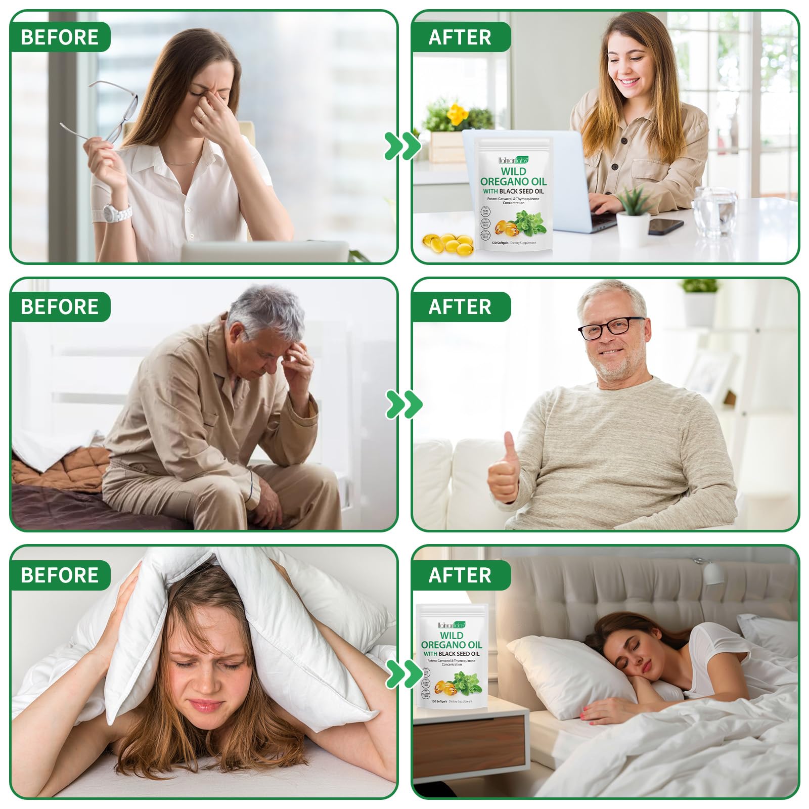 Tooffi Oil of Oregano Softgels,Oregano Oil Capsules Organic,2-in-1 6000mg Oil of Oregano with Black Seed Oil 200mg,Oregano Oil - PrimeBioHealth - canada supplements