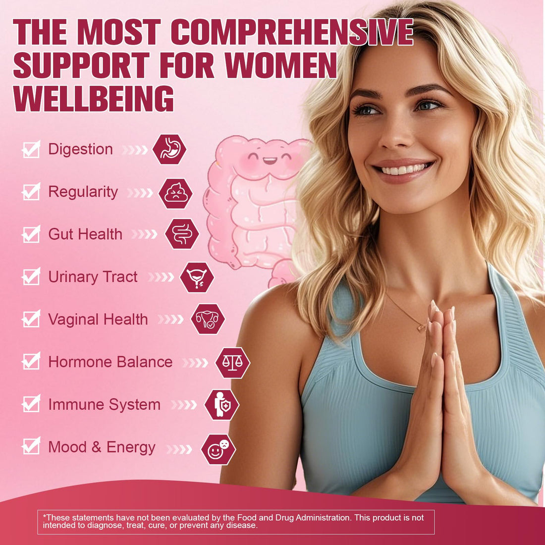 Totaria Probiotics for Women, 120 Billion Women Probiotic, with Akkermansia, Digestive Enzymes & Prebiotics, Cranberry, D-Mannose, for Gut, Vaginal, Urinary - PrimeBioHealth - canada supplements