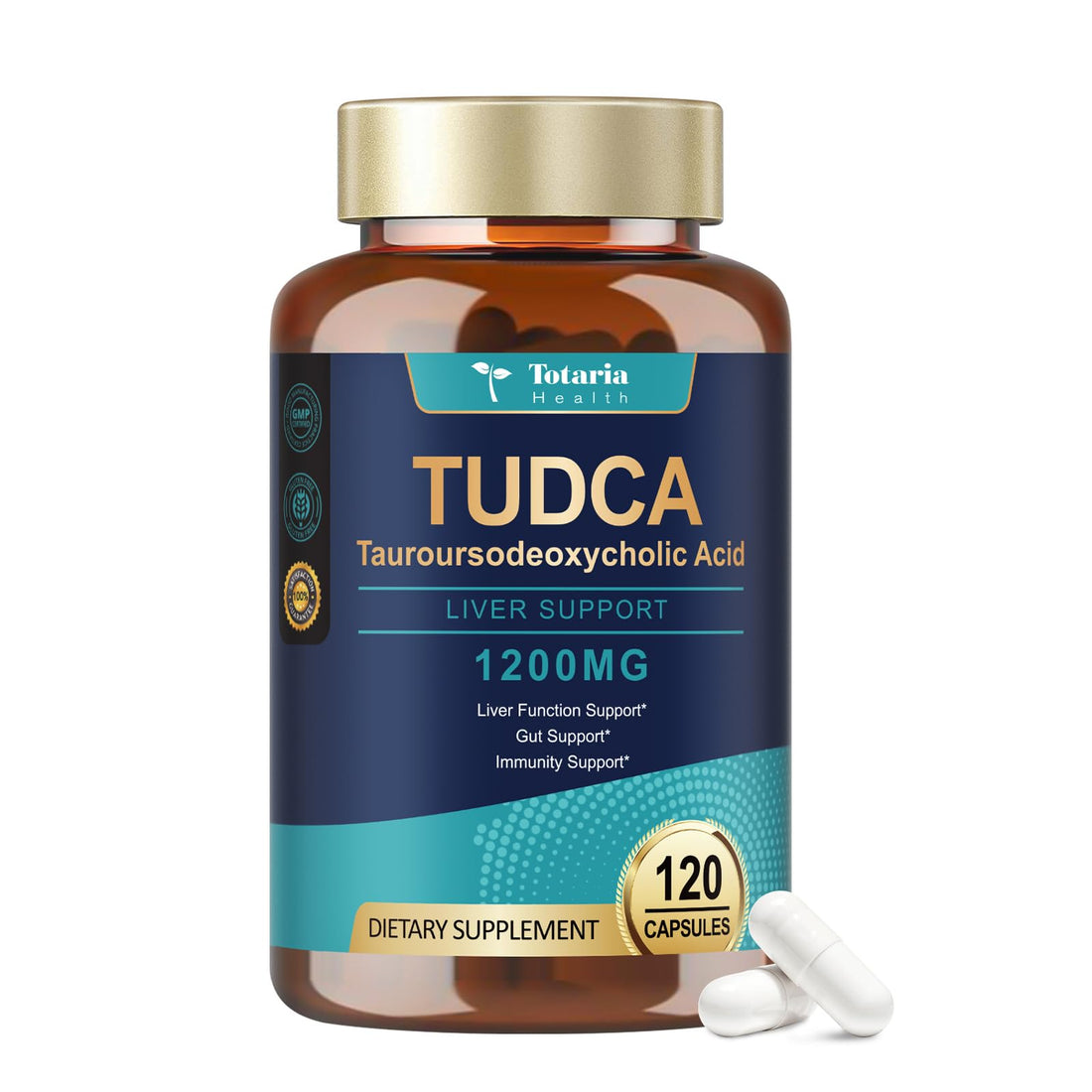 Totaria TUDCA Bile Salts 1200mg (Tauroursodeoxycholic Acid), 120 Capsules, Ultra Strength Pure TUDCA Liver Supplements - PrimeBioHealth - canada supplements