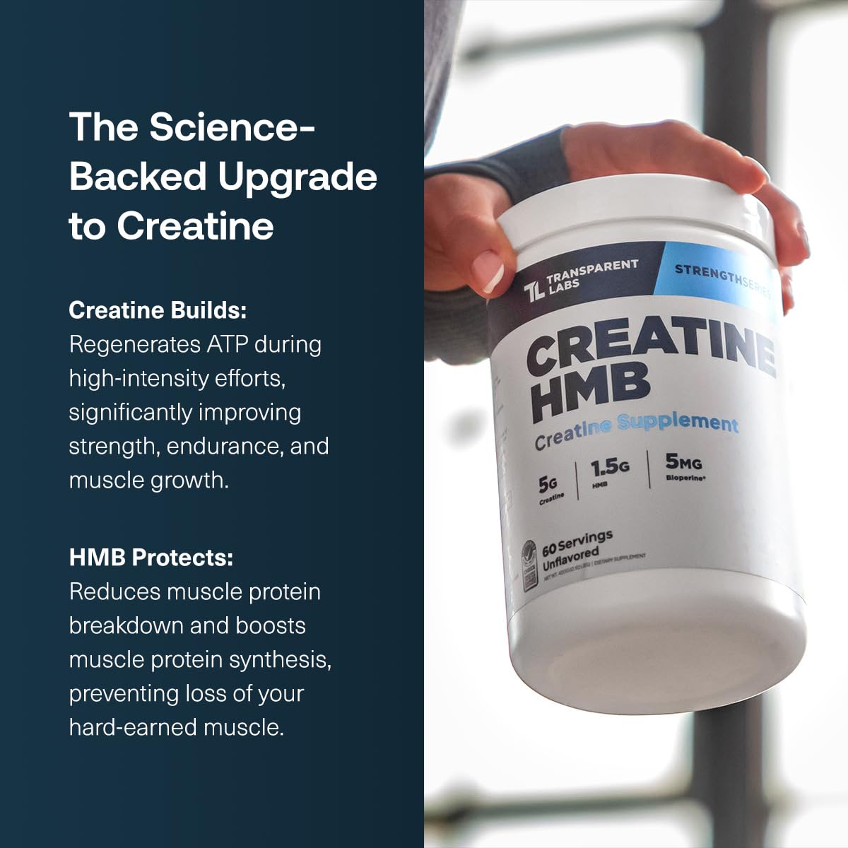 Transparent Labs Creatine HMB - Creatine Monohydrate Powder with HMB for Muscle Growth, Increased Strength, Enhanced Energy Output - PrimeBioHealth - canada supplements