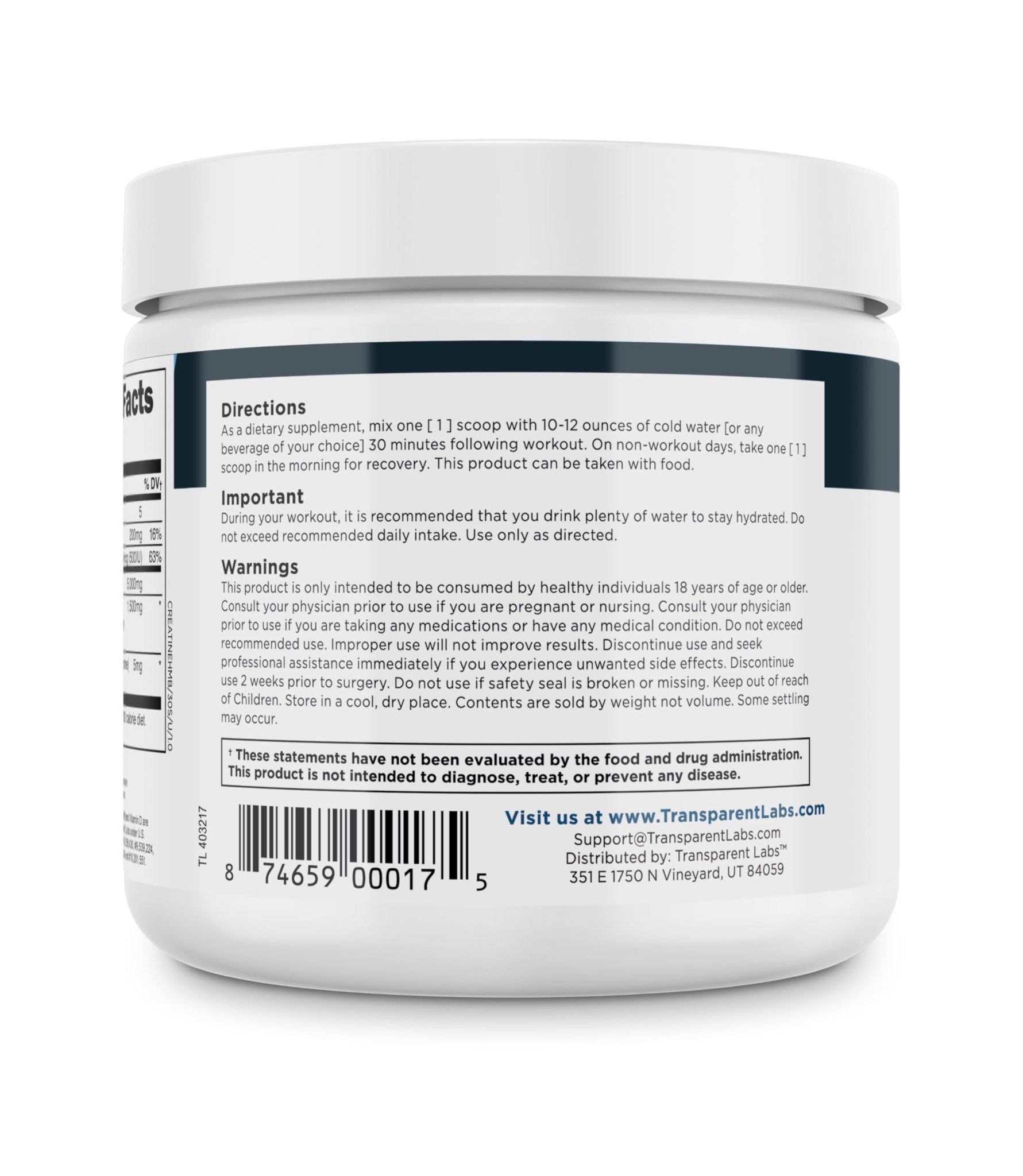 Transparent Labs Creatine HMB - Creatine Monohydrate Powder with HMB for Muscle Growth, Increased Strength, Enhanced Energy Output - PrimeBioHealth - canada supplements