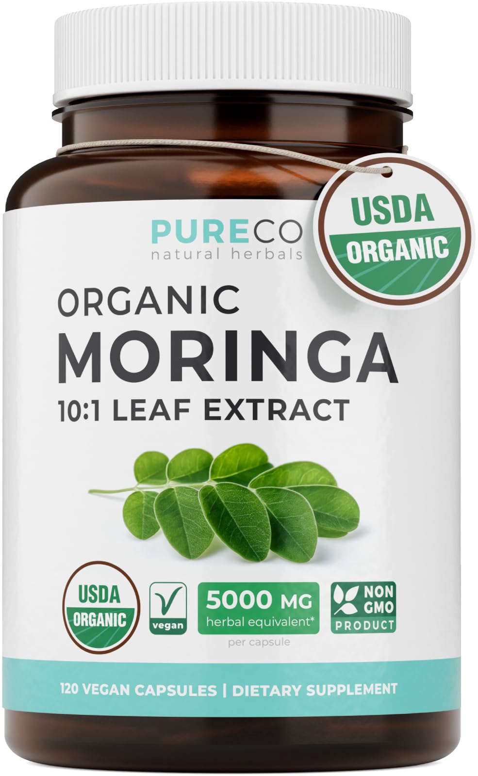 USDA Organic Moringa Capsules - High Potency Organic Moringa 500mg Extract 10:1 Per 1 Capsule Serving - Nutrient Dense Green Superfood Antioxidant - PrimeBioHealth - canada supplements