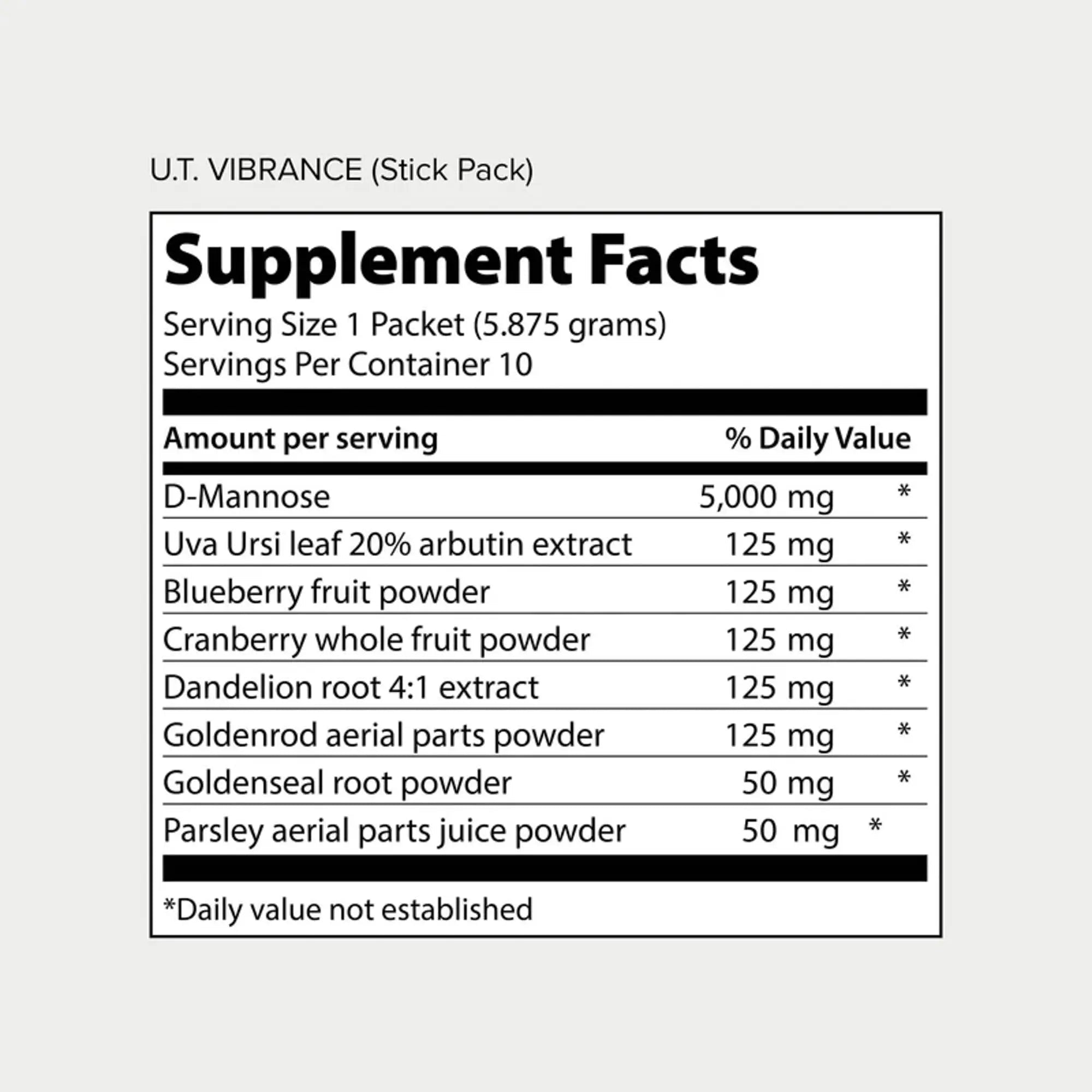 Vibrant Health, U.T. Vibrance Stick Packs, Crisis Intervention for Urinary Tract Health, 10 Servings - PrimeBioHealth - canada supplements