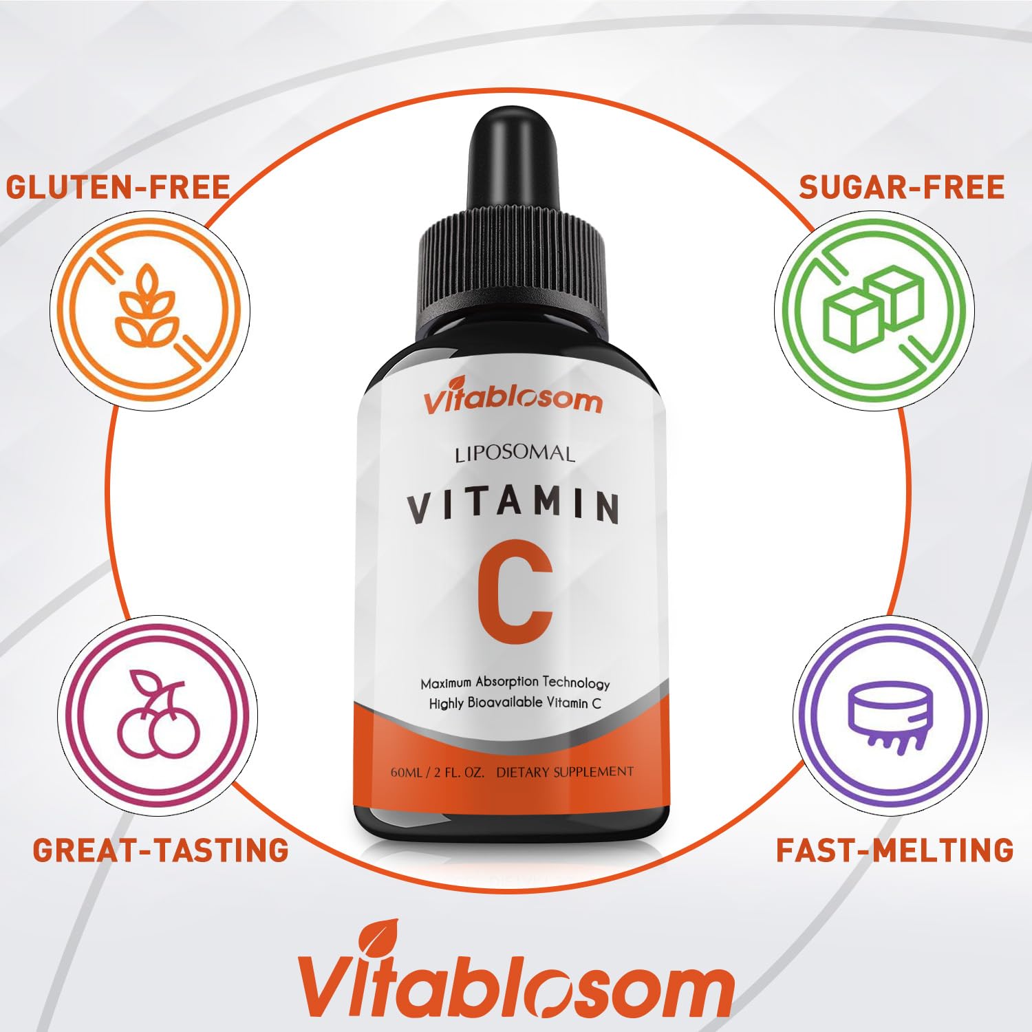 Vitablosom Liposomal Vitamin C 2000mg Liquid for Adults, High Absorption VIT C, Maximize Vitamin C, Immune System & Antioxidant Support, 60ML (2 Bottle) - PrimeBioHealth - canada supplements