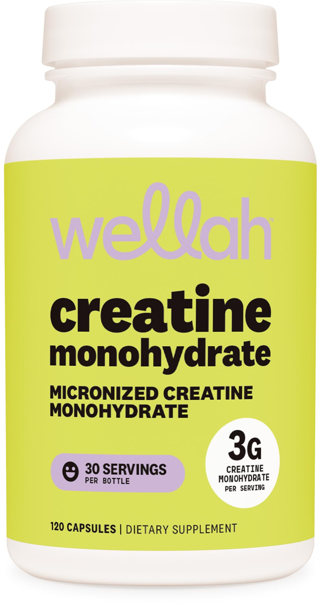 Wellah Creatine Monohydrate Capsules (3000 mg) 120 Capsules - Micronized Creatine, 30 Servings - PrimeBioHealth - canada supplements