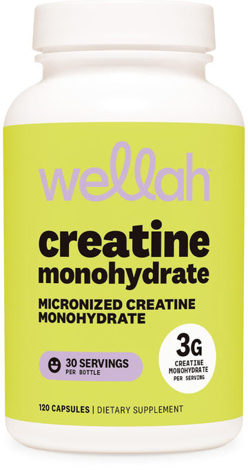 Wellah Creatine Monohydrate Capsules (3000 mg) 120 Capsules - Micronized Creatine, 30 Servings - PrimeBioHealth - canada supplements