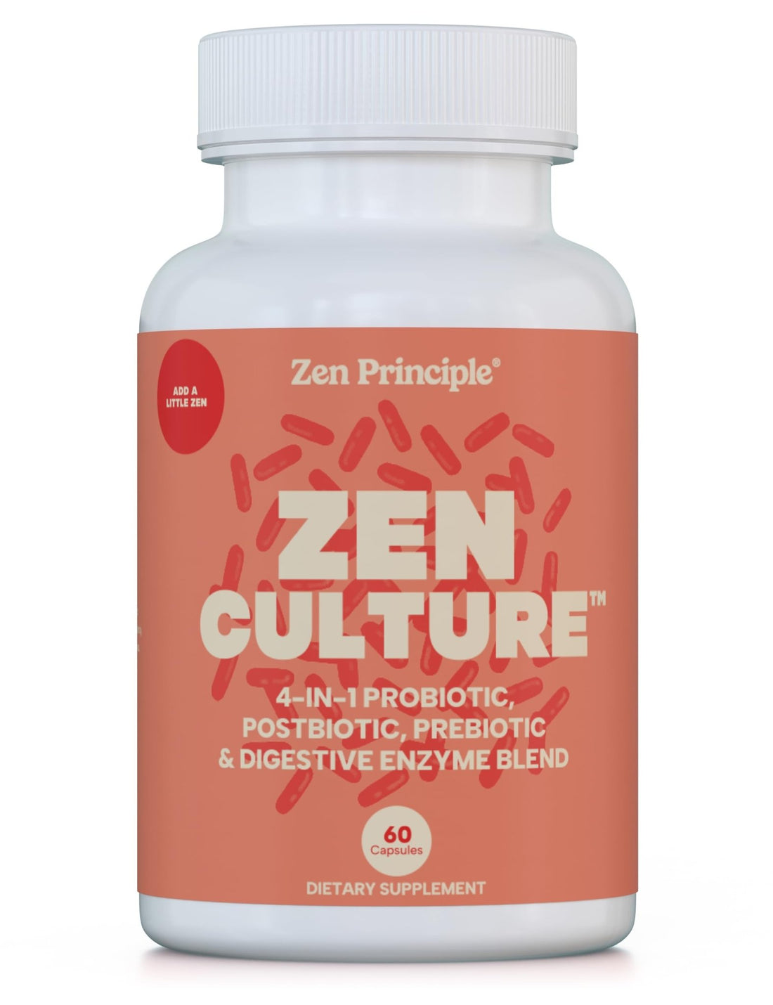 Zen Principle Zenculture™ – 4-in-1 Synbiotic Supplement (Probiotic + Prebiotic + Postbiotic + Digestive Enzymes) with CoreBiome®. Anti Bloating - PrimeBioHealth - canada supplements