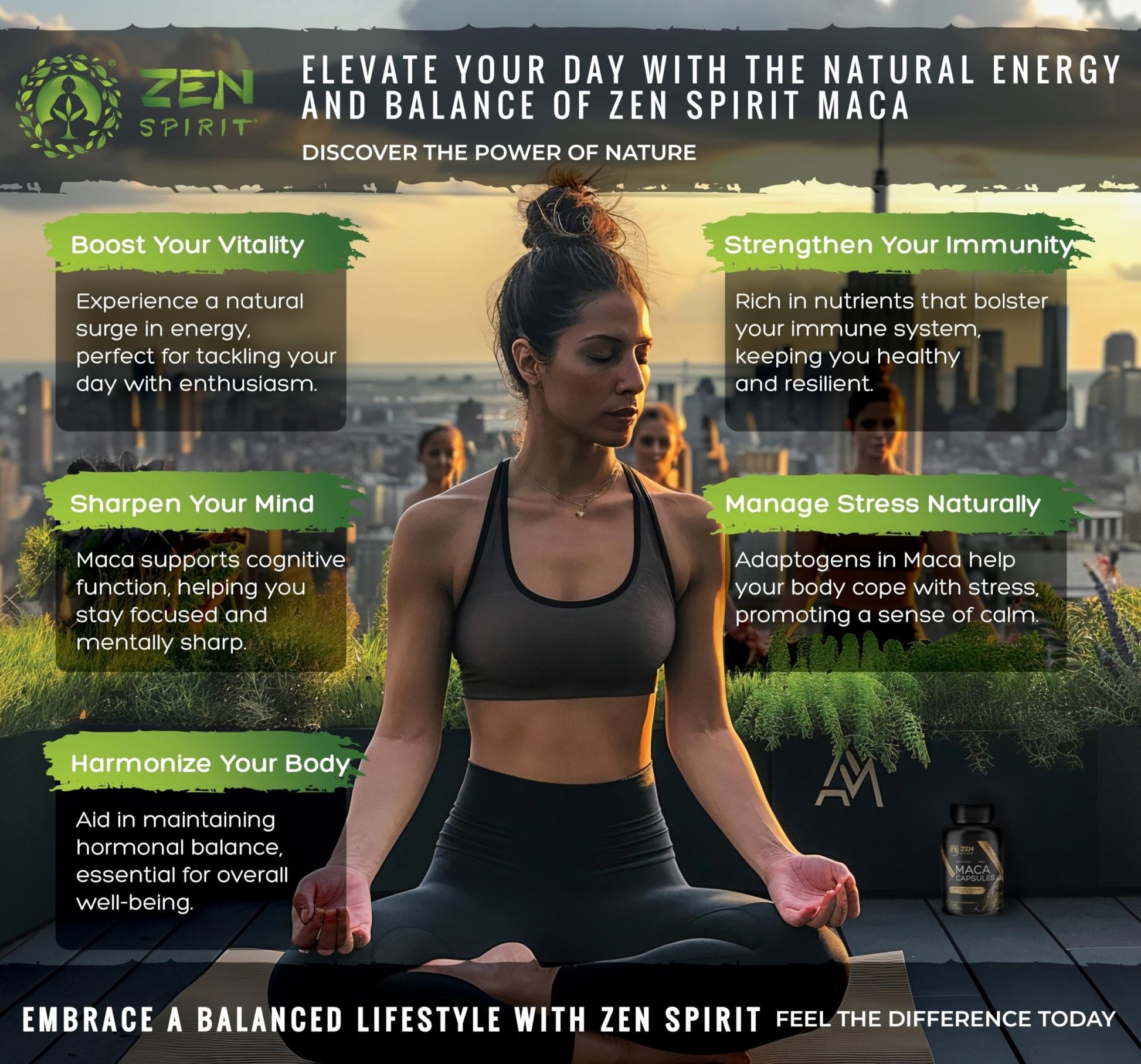 Zen Spirit Maca Root Powder Organic - Peruvian Root Premium Grade Superfood (Raw) - USDA & Vegan Certified - 1 Bag (8oz) - PrimeBioHealth - canada supplements