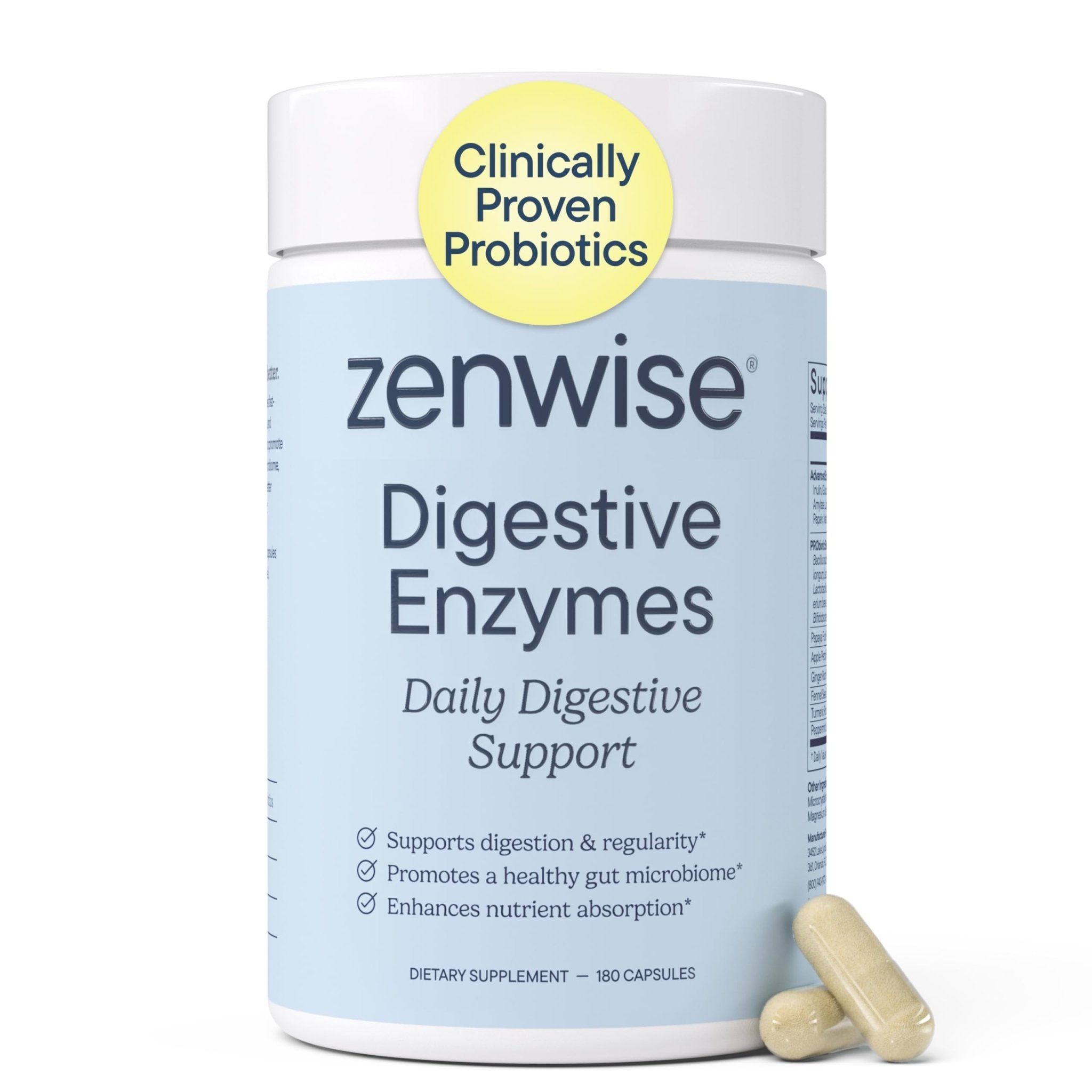 Zenwise Health Digestive Enzymes with Bromelain & Papaya - Multi Enzymes Digestion Supplement with Probiotics & Prebiotics for Gut Health, Gas & Bloating Relief - PrimeBioHealth - canada supplements