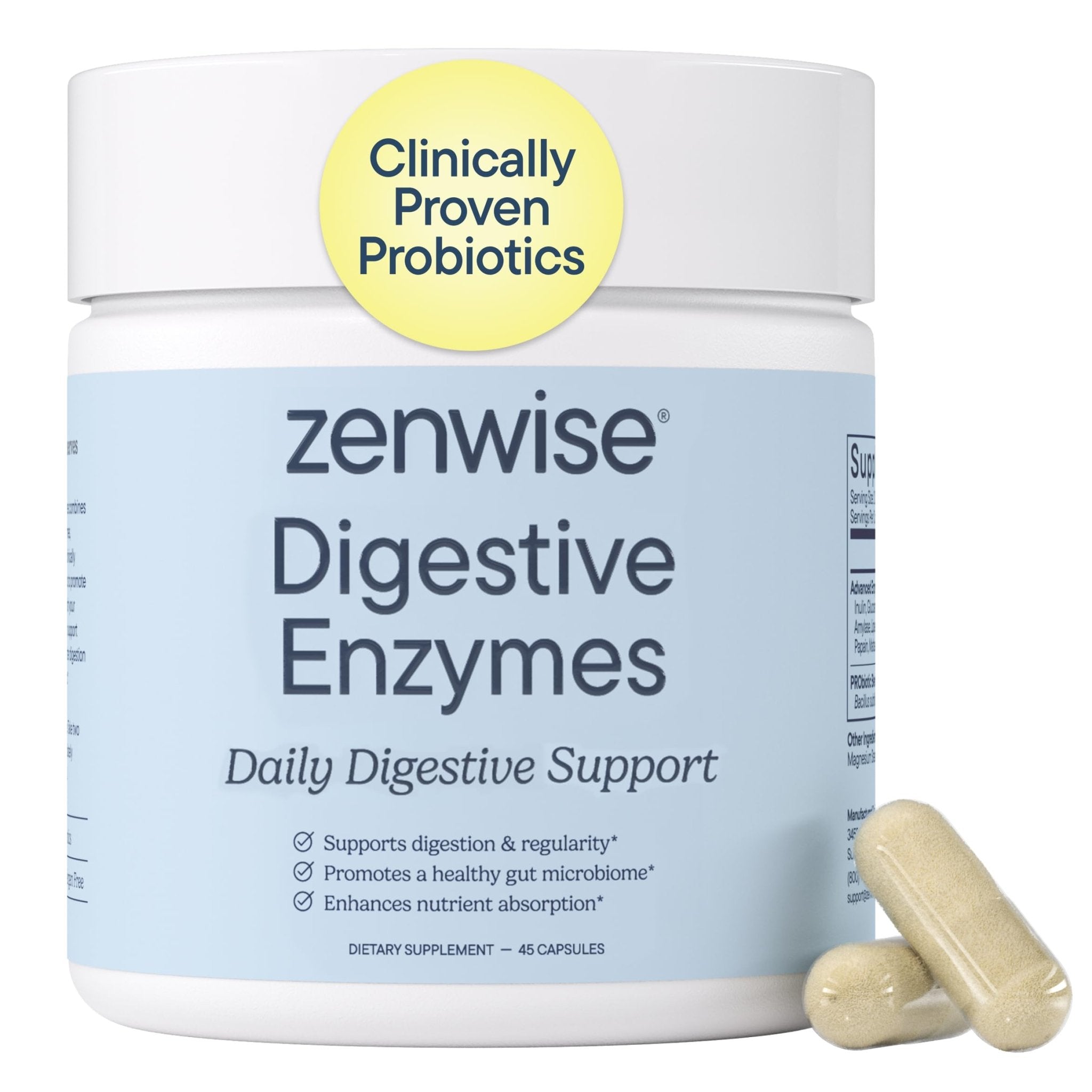 Zenwise Health Digestive Enzymes with Bromelain & Papaya - Multi Enzymes Digestion Supplement with Probiotics & Prebiotics for Gut Health, Gas & Bloating Relief - PrimeBioHealth - canada supplements