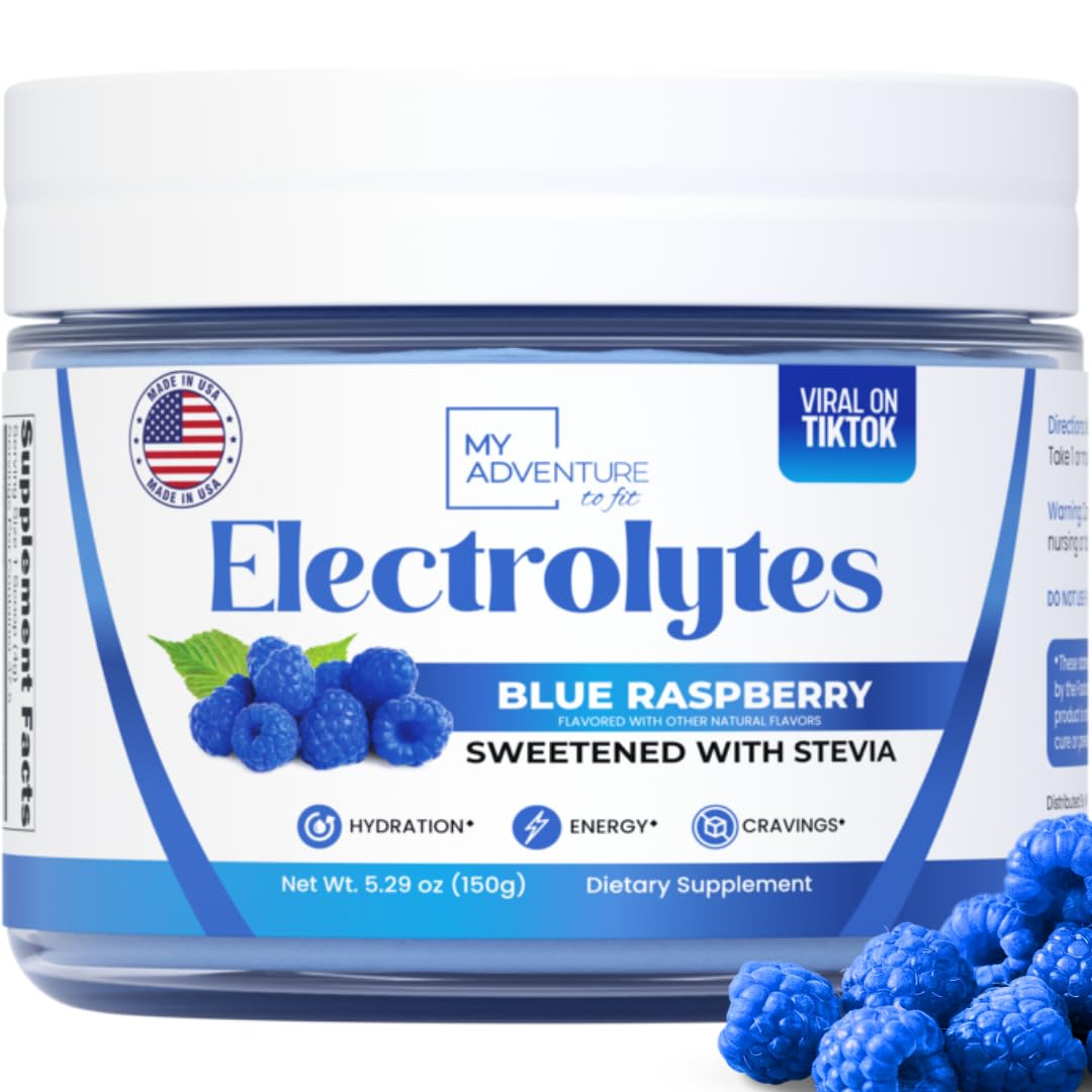 Zero Sugar - Blue Raspberry Electrolytes Powder - Refreshing Hydration - Caffeine Free Energy - All Natural Ingredients - Vegan, Keto and Paleo - Sugar Free Electrolyte Powder Drink Mix - 37 Servings - PrimeBioHealth - canada supplements