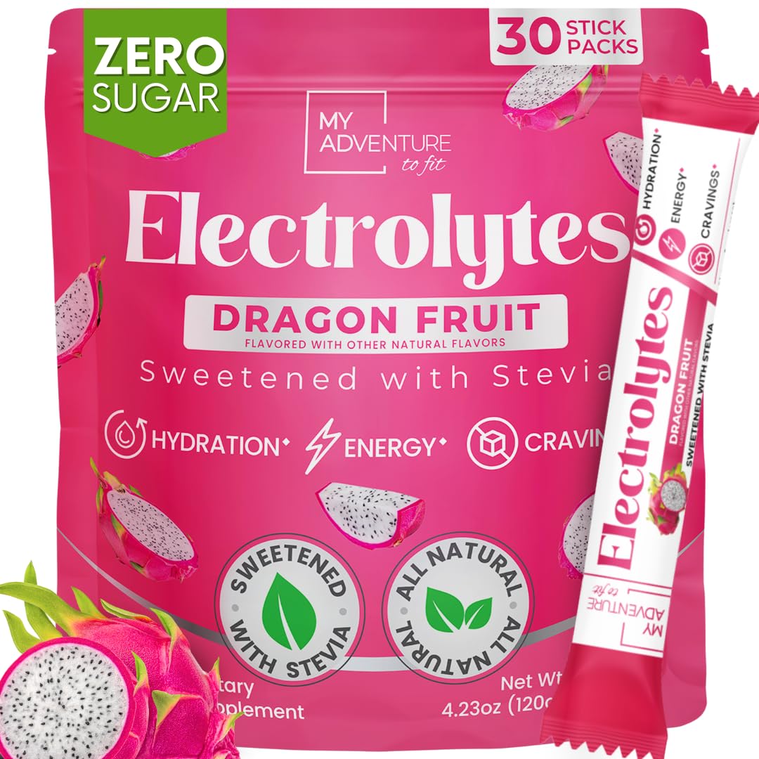 Zero Sugar Dragon Fruit Electrolytes Sticks - Refreshing Hydration - Caffeine Free Energy with Natural Ingredients - Vegan, Keto & Paleo - PrimeBioHealth - canada supplements