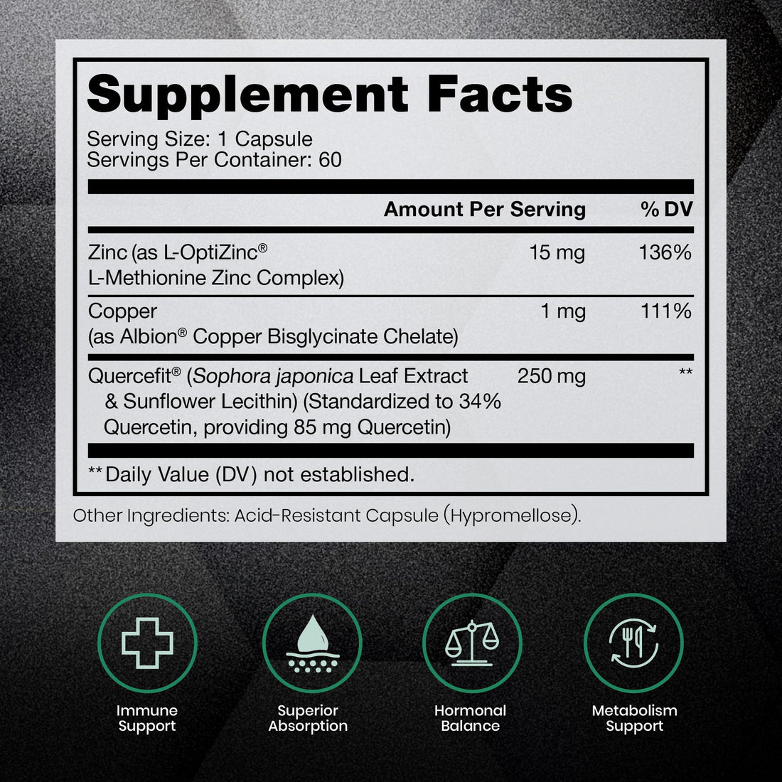 Zinc Defense | Zinc + Copper + Quercetin | 60 Servings in Vegan Capsules | L-OptiZinc & Quercefit Ionophore | Chelated Minerals | Immune, Gut, & Hormonal Balance Support - PrimeBioHealth - canada supplements