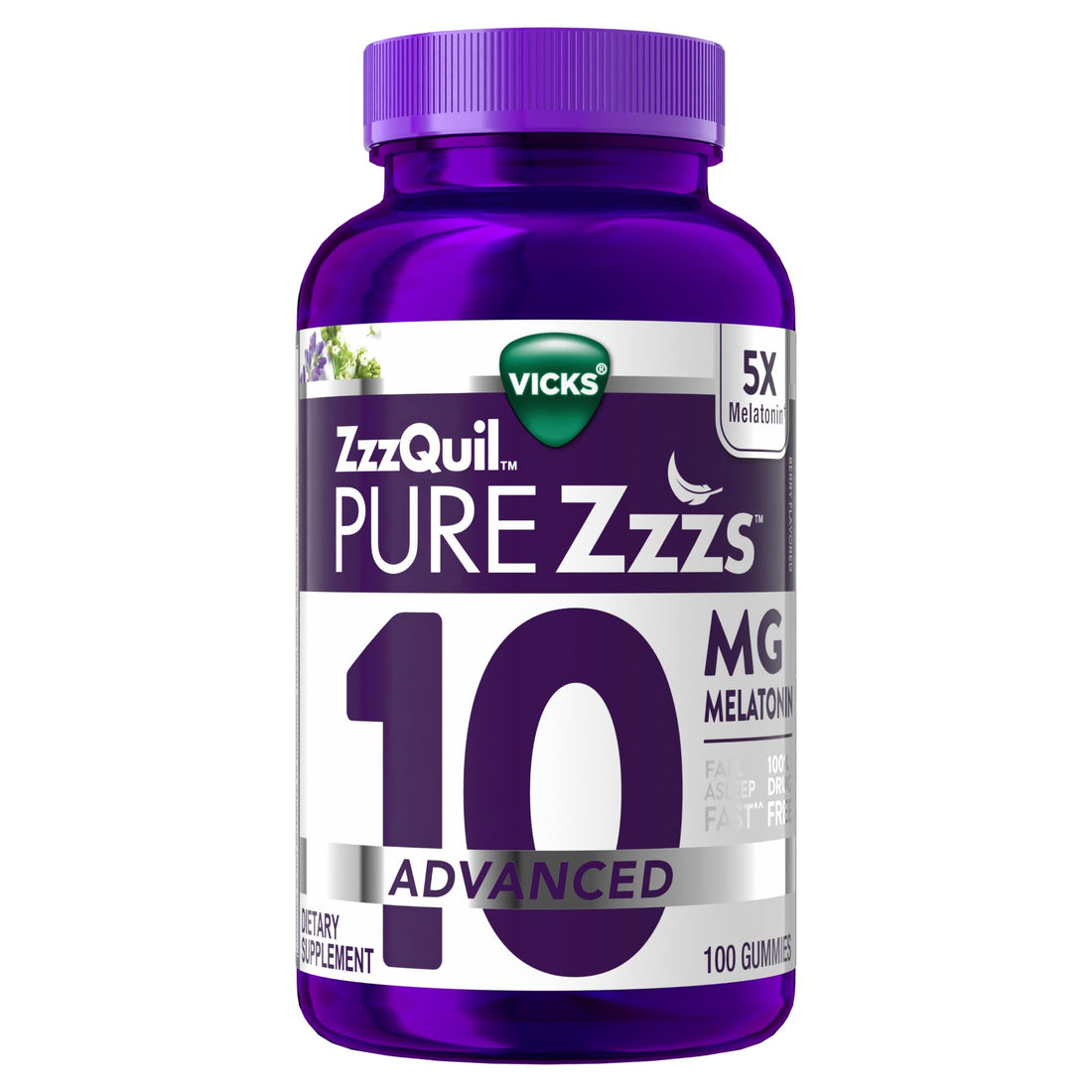 ZzzQuil Pure Zzzs Advanced Melatonin Gummies, Melatonin 10mg, Sleep Aid, with Chamomile & Lavender, Melatonin Sleep Gummies, Sleep Aids for Adults - PrimeBioHealth - canada supplements